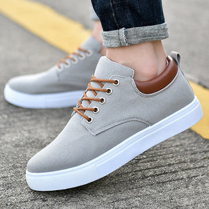 Spring Men's Canvas Shoes Men Fashion Sneakers Men Comfortable Mens Casual Shoes Lace-Up Brand Driving Shoes Big Size