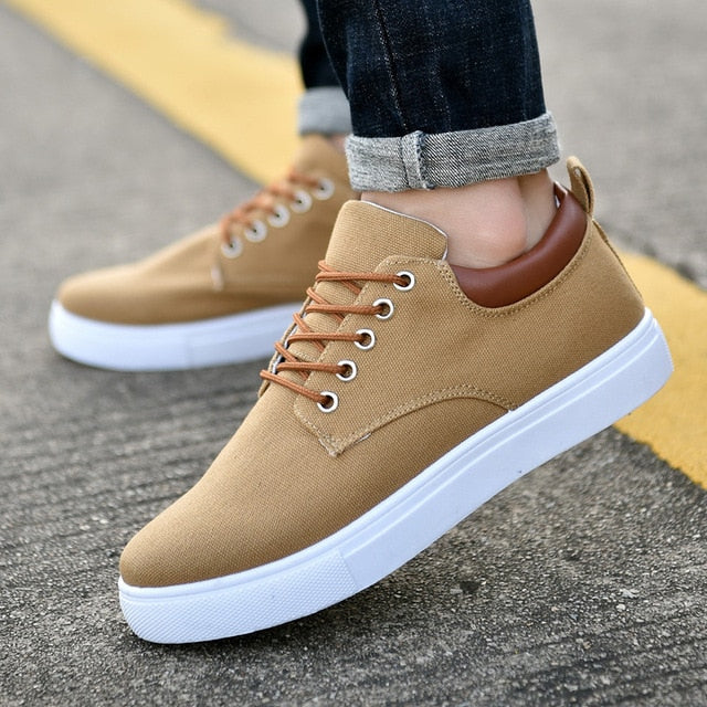 Spring Men's Canvas Shoes Men Fashion Sneakers Men Comfortable Mens Casual Shoes Lace-Up Brand Driving Shoes Big Size