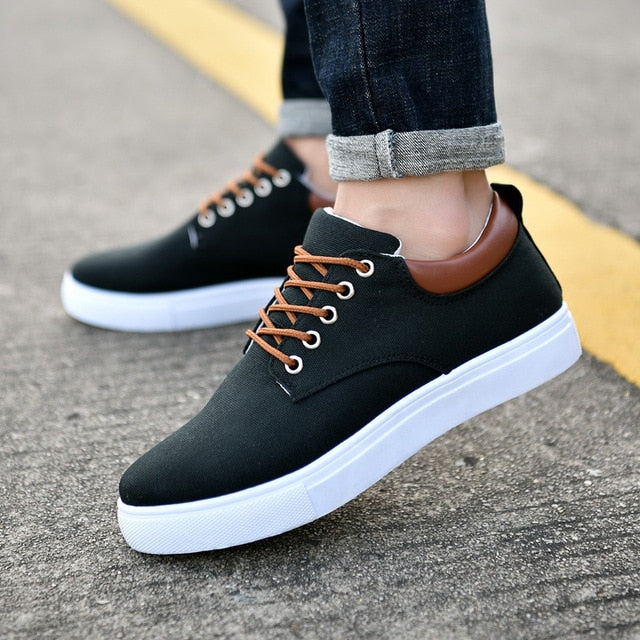 Spring Men's Canvas Shoes Men Fashion Sneakers Men Comfortable Mens Casual Shoes Lace-Up Brand Driving Shoes Big Size