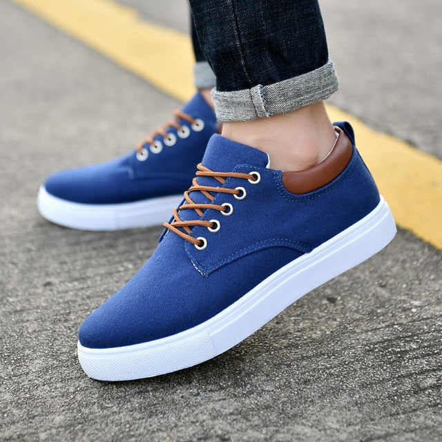 Spring Men's Canvas Shoes Men Fashion Sneakers Men Comfortable Mens Casual Shoes Lace-Up Brand Driving Shoes Big Size