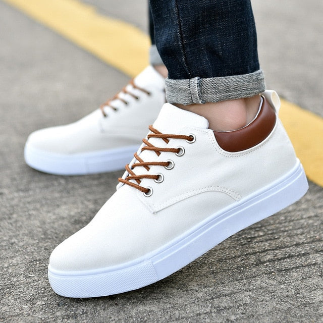 Spring Men's Canvas Shoes Men Fashion Sneakers Men Comfortable Mens Casual Shoes Lace-Up Brand Driving Shoes Big Size